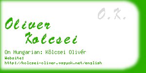 oliver kolcsei business card