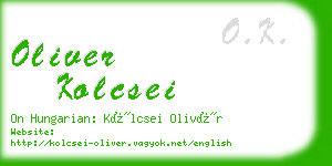 oliver kolcsei business card